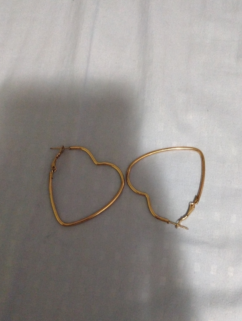Faux Gold Heart Hoop Earrings - Classic Women Accessories